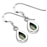 Abalone Drop Silver Earrings, e404